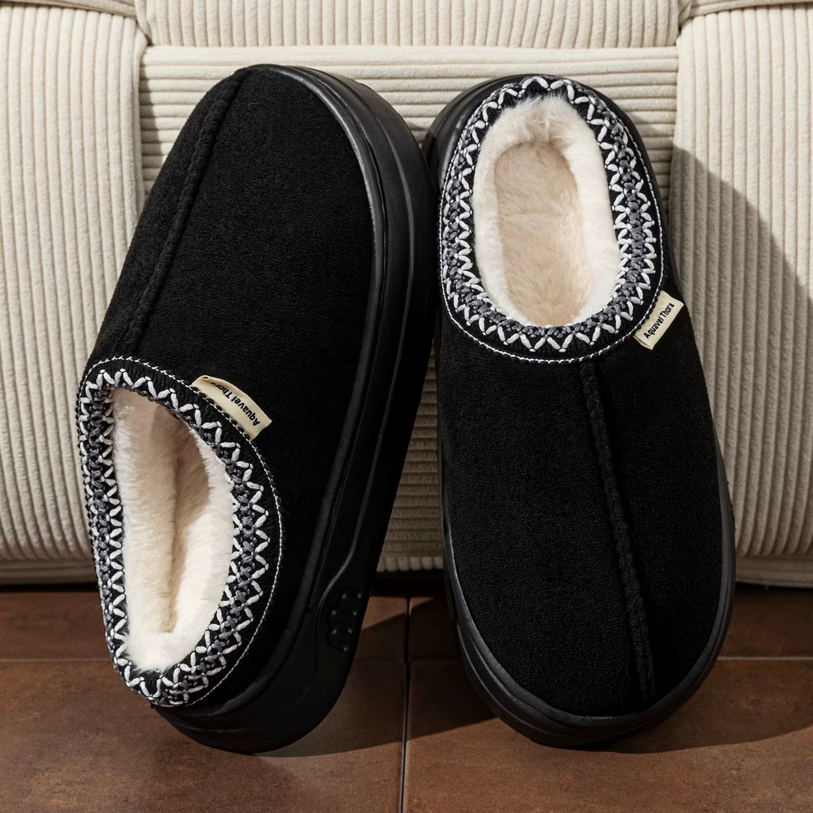 Winter Women'S Slippers Boots Fashion Fuzzy Fur Anti-Slip Soft Sole Outdoor Indoor Warm Comfort Men Plush Houseshoes Couple